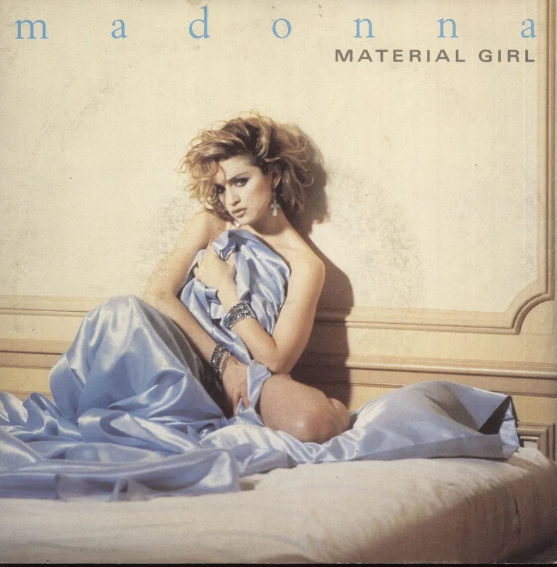 Madonna Material Girl - Silver Inj + Paper Sleeve UK 7" vinyl