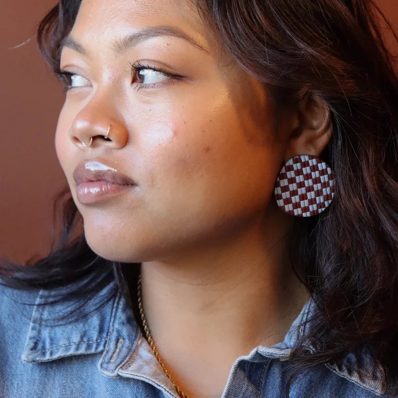 Maeve Earrings black cherry/glacier