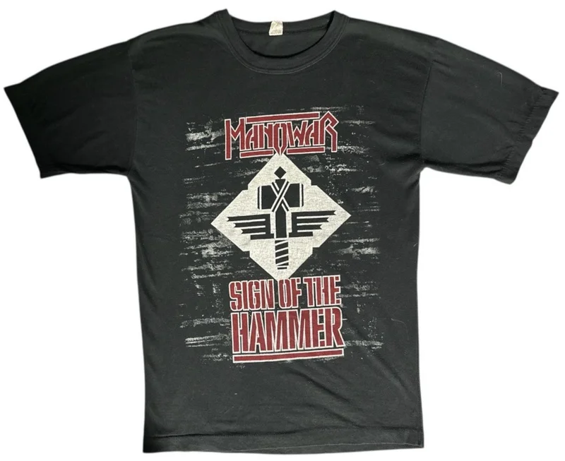 Manowar Sign Of The Hammer '84 - Vintage Original UK T-shirt