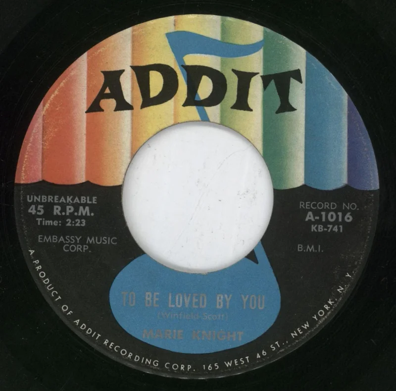 Marie Knight Hope You Won't Hold It Against Me / To Be Loved By You US 7" vinyl
