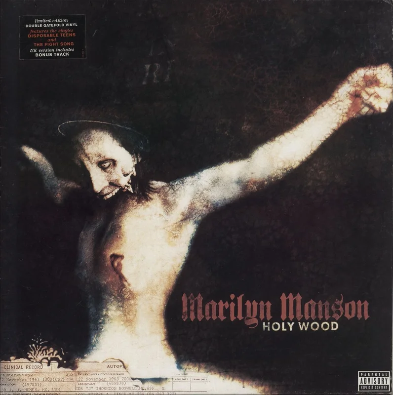 Marilyn Manson Holy Wood + Hype Sticker - EX UK 2-LP vinyl set