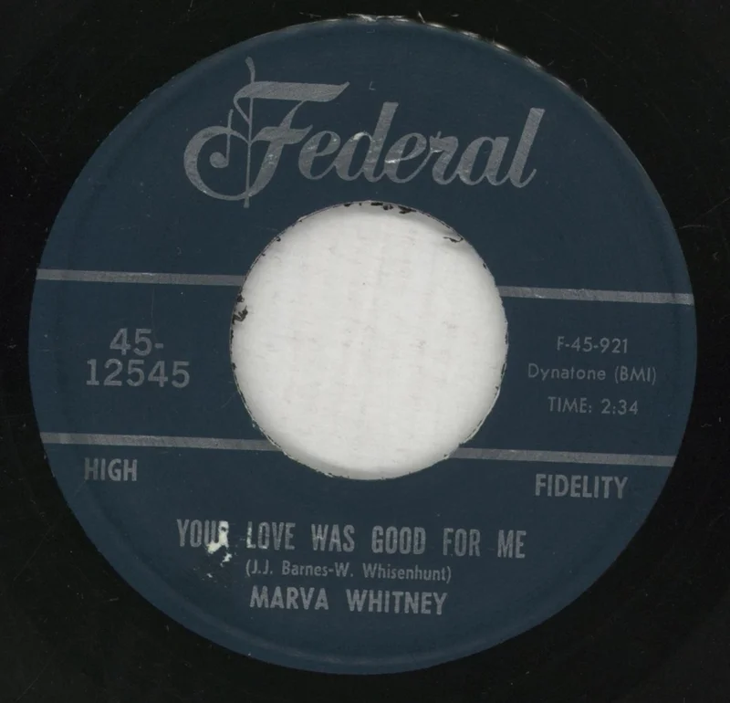 Marva Whitney Your Love Was Good For Me / Saving My Love For My Baby US 7" vinyl