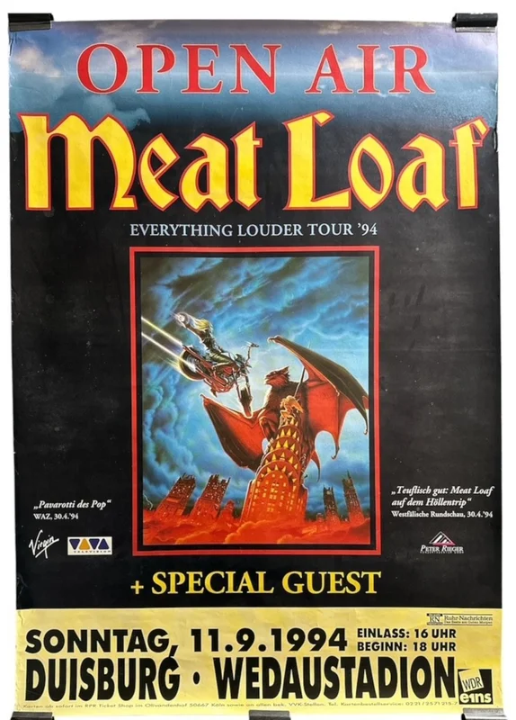 Meat Loaf Everything Louder Tour German Promo Poster