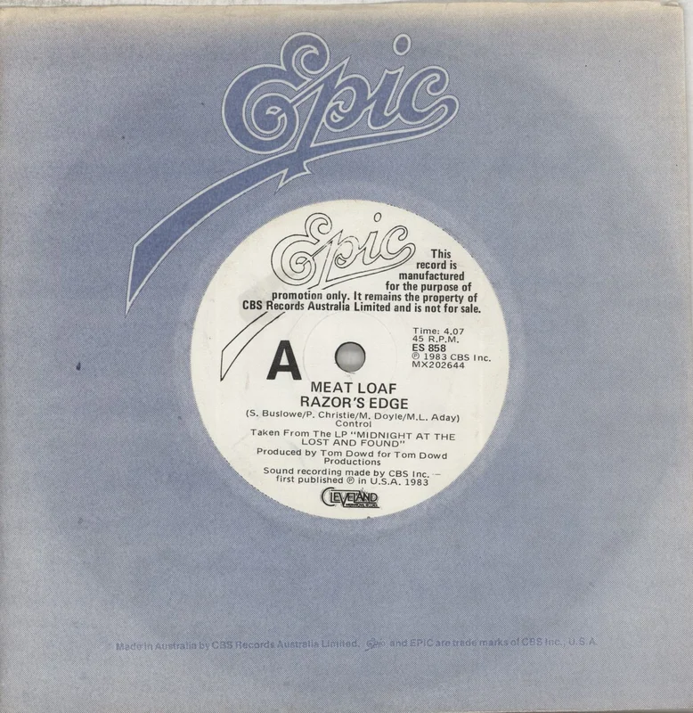 Meat Loaf Razor's Edge Australian Promo 7" vinyl
