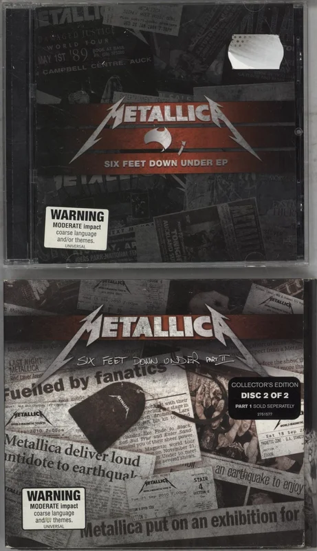 Metallica Six Feet Down Under EP - Part I & II Australian 2-CD album set