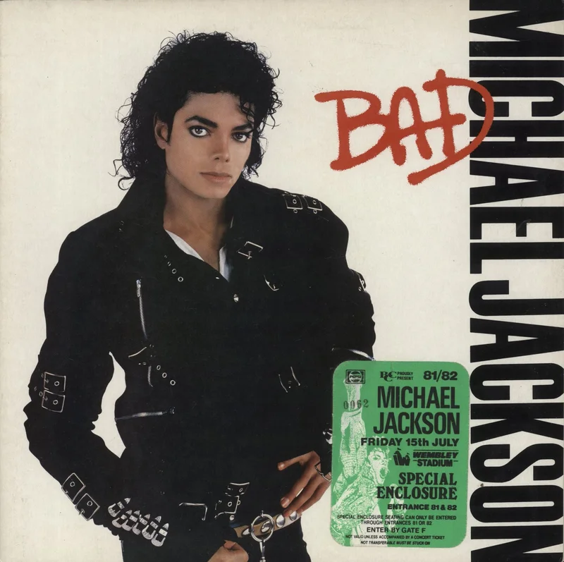 Michael Jackson Bad + Stick-On Special Enclosure Passes UK Vinyl LP