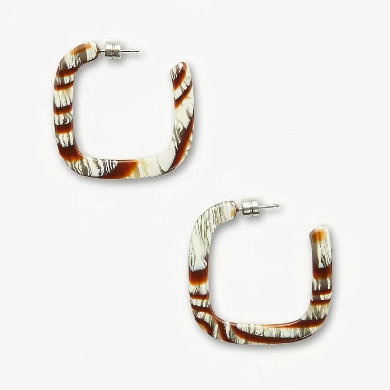 Midi Square Hoops in Canyon