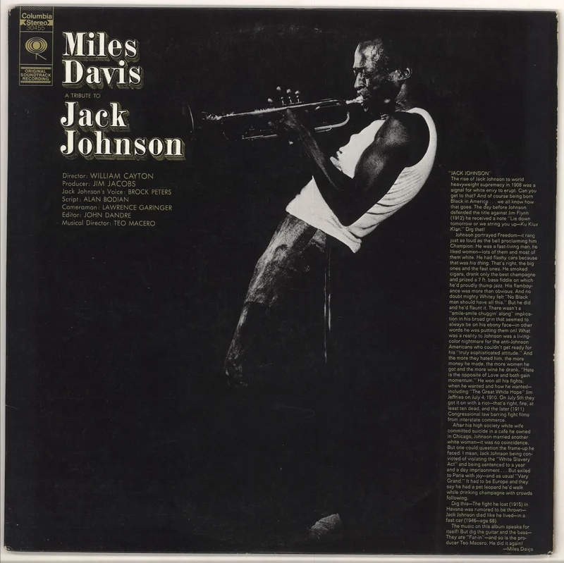 Miles Davis A Tribute To Jack Johnson US Vinyl LP