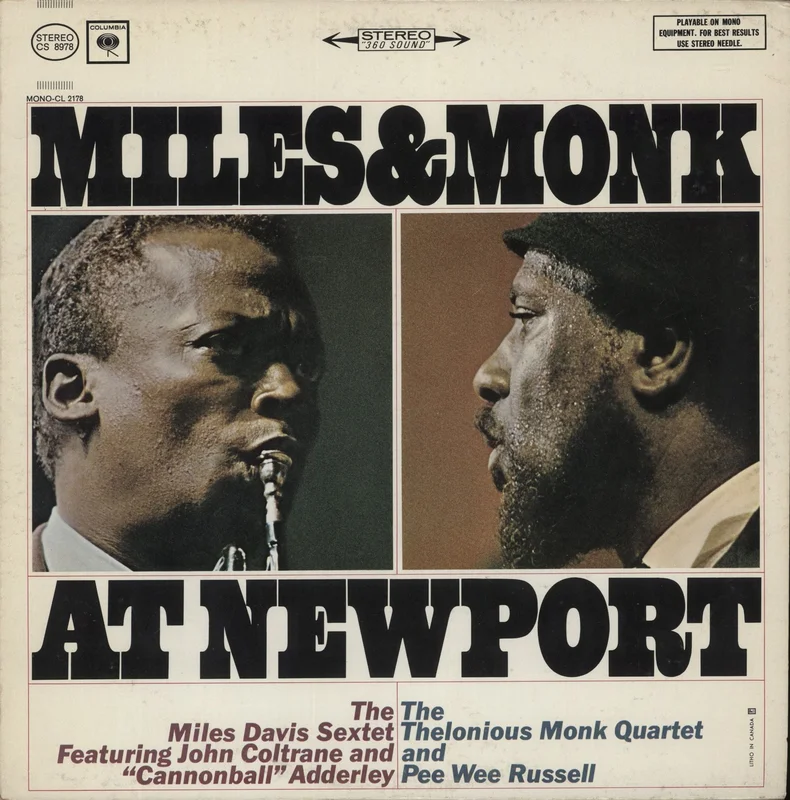 Miles Davis Miles & Monk At Newport - 2 eye Canadian Vinyl LP