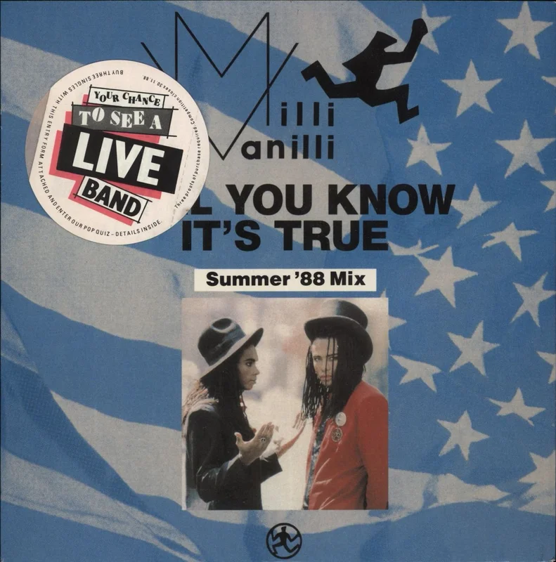 Milli Vanilli Girl, You Know It's True - 2nd + Competition Stickered UK 7" vinyl