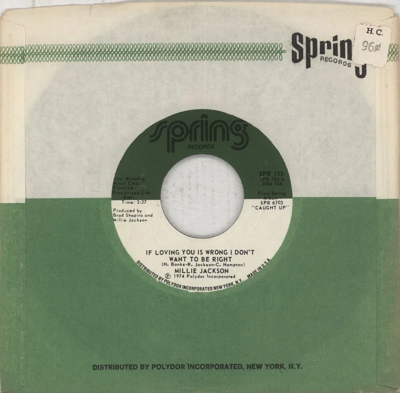 Millie Jackson If Loving You Is Wrong I Don't Want To Be Right US 7" vinyl