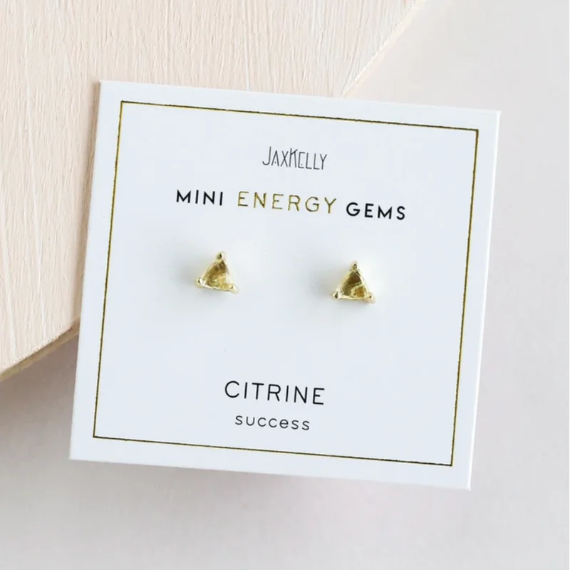 Mini Energy Gem Earrings Citrine