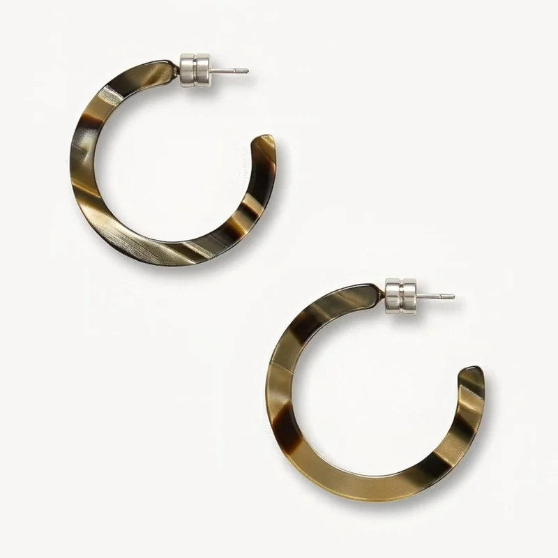 Mini Hoops in Midnight Horn