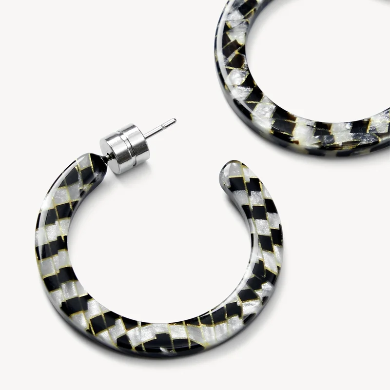 Mini Hoops in Perle Noir