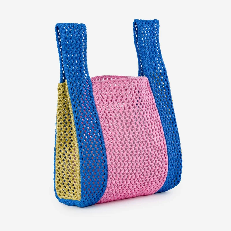 Mini Raffia Bag Cobalt Pink