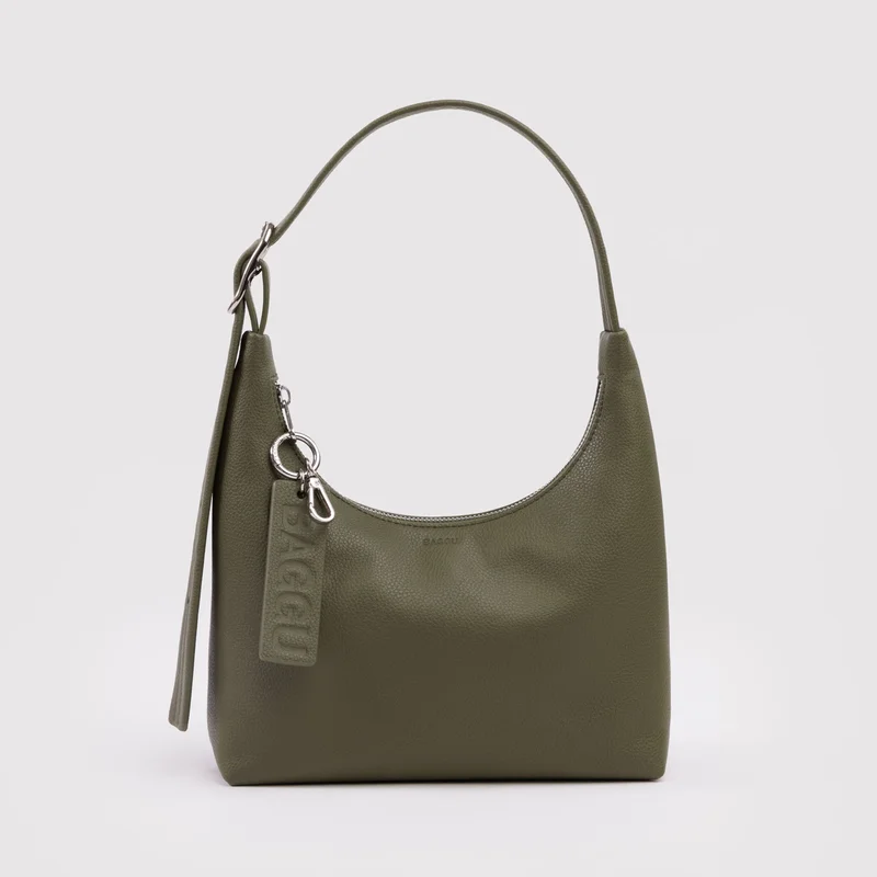 Mini Recycled Leather Shoulder Bag Black
