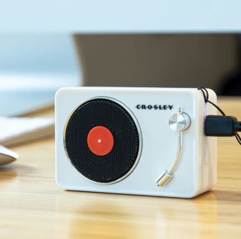 Mini Turntable Bluetooth Speaker White