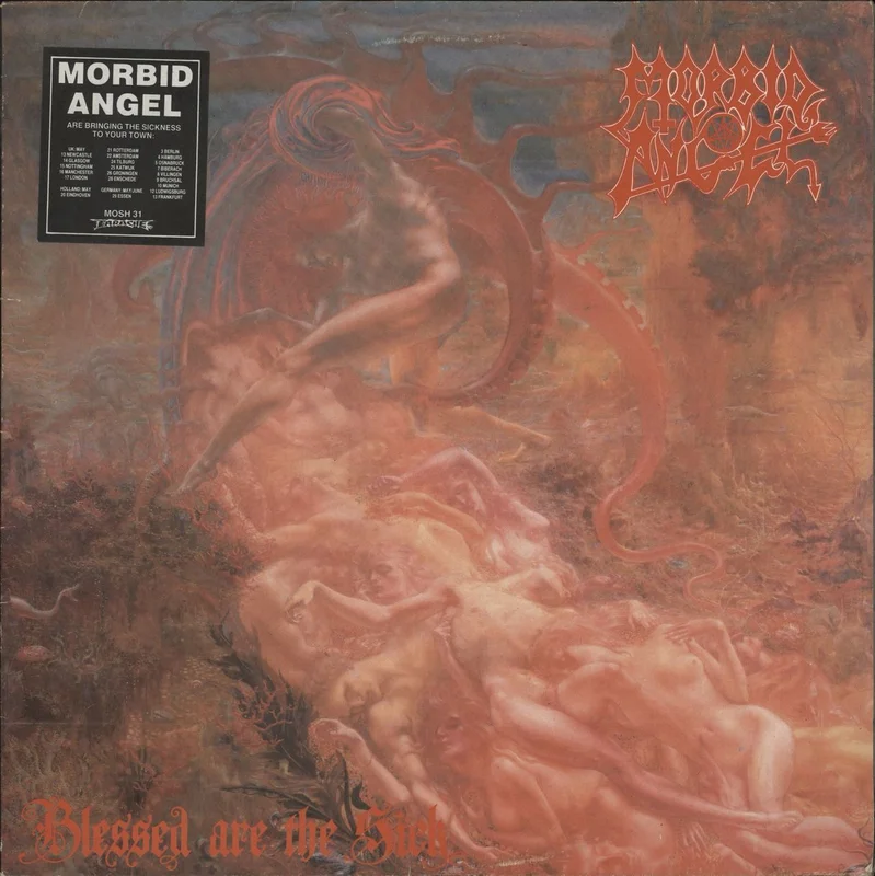 Morbid Angel Blessed Are The Sick - Tour Hype-Sticker - VG UK Vinyl LP