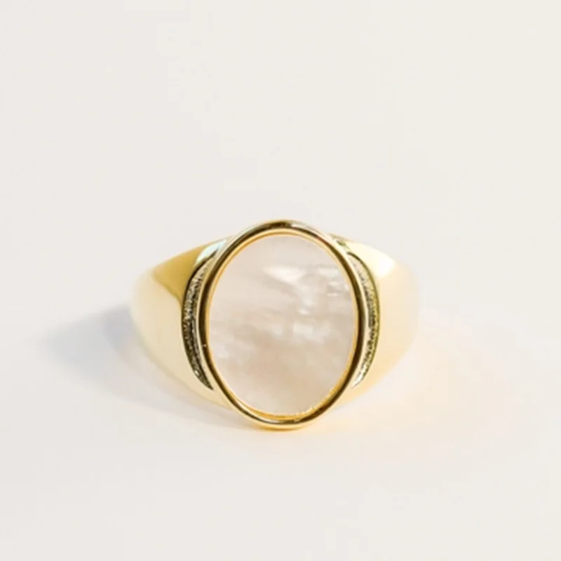 Mother of Pearl Signet Ring