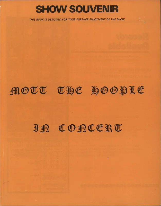 Mott The Hoople In Concert UK Tour programme