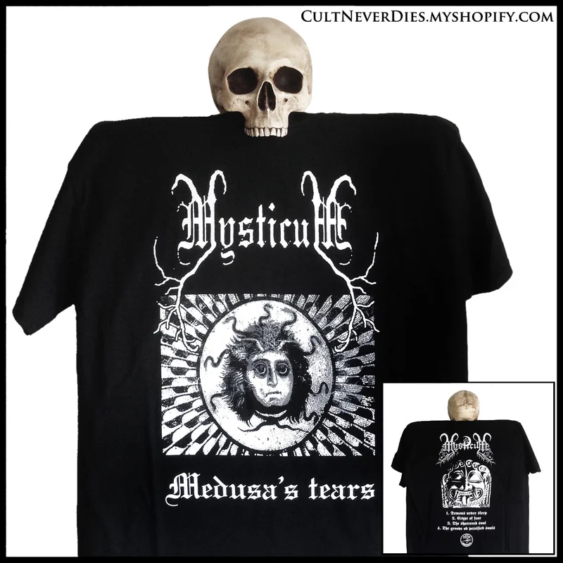 MOVING SALE: official MYSTICUM: MEDUSA'S TEARS (demo) shirt  [sizes S and M]