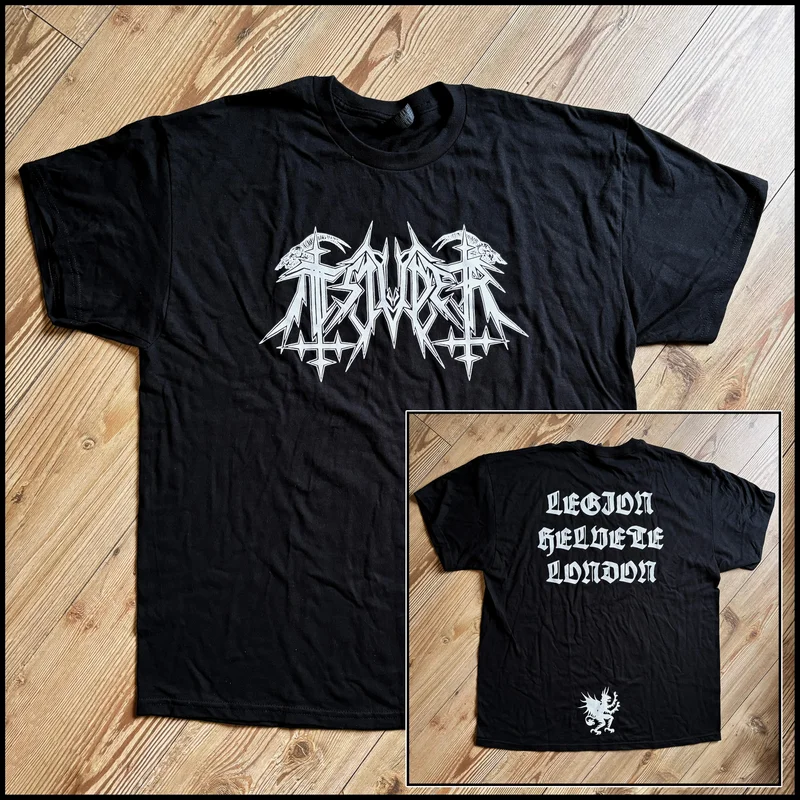 MOVING SALE: TSJUDER: LOGO / LEGION HELVETE LONDON shirt (limited to 50, 5 now remaining)