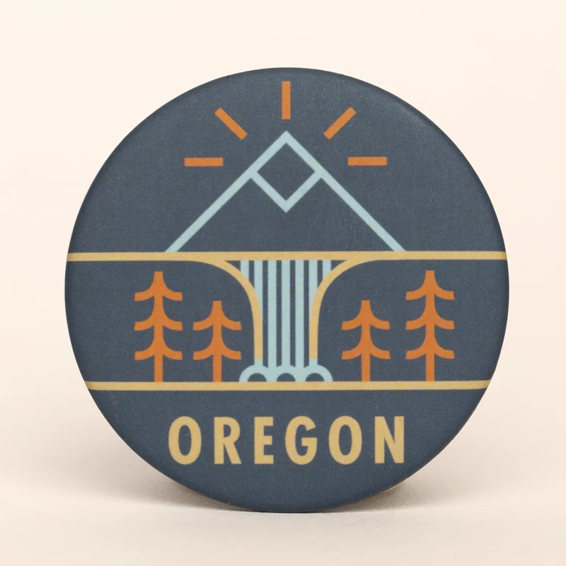 Multnomah Falls Round Magnet