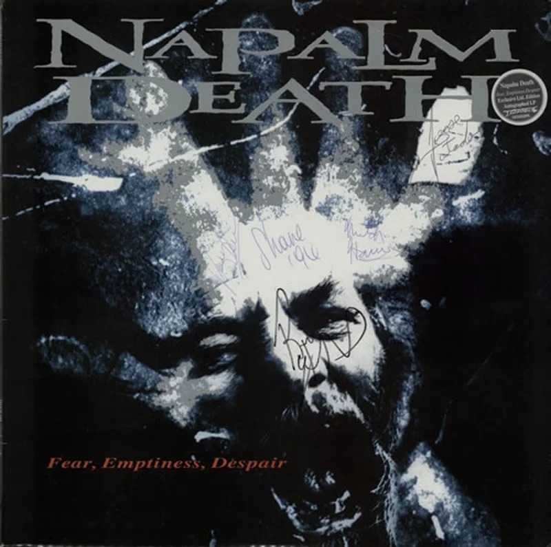 Napalm Death Fear, Emptiness, Despair - Fully Autographed UK Vinyl LP