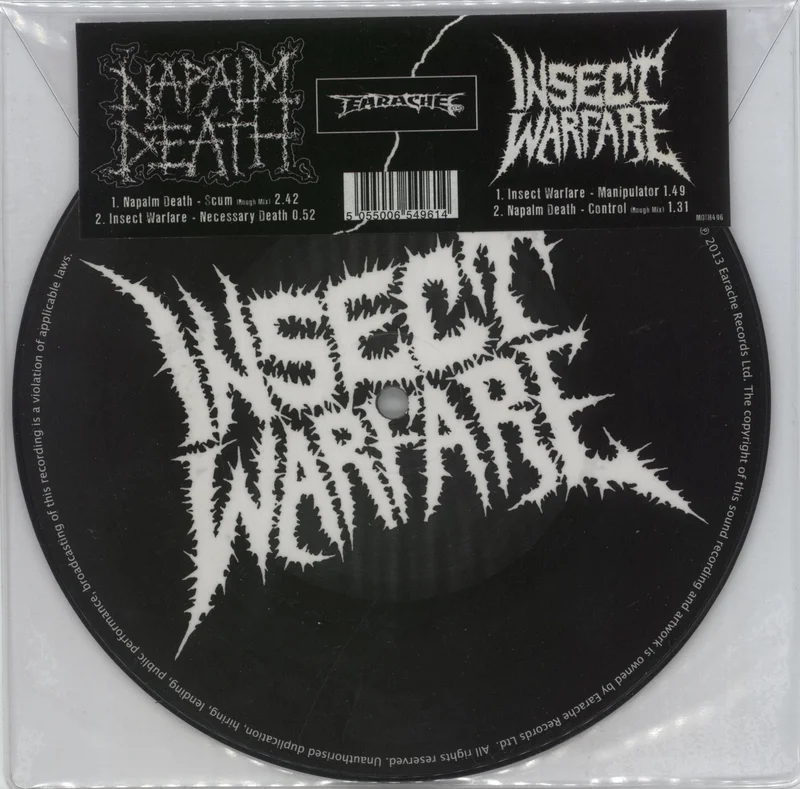 Napalm Death Napalm Death / Insect Warfare - Sealed UK 7" picture disc