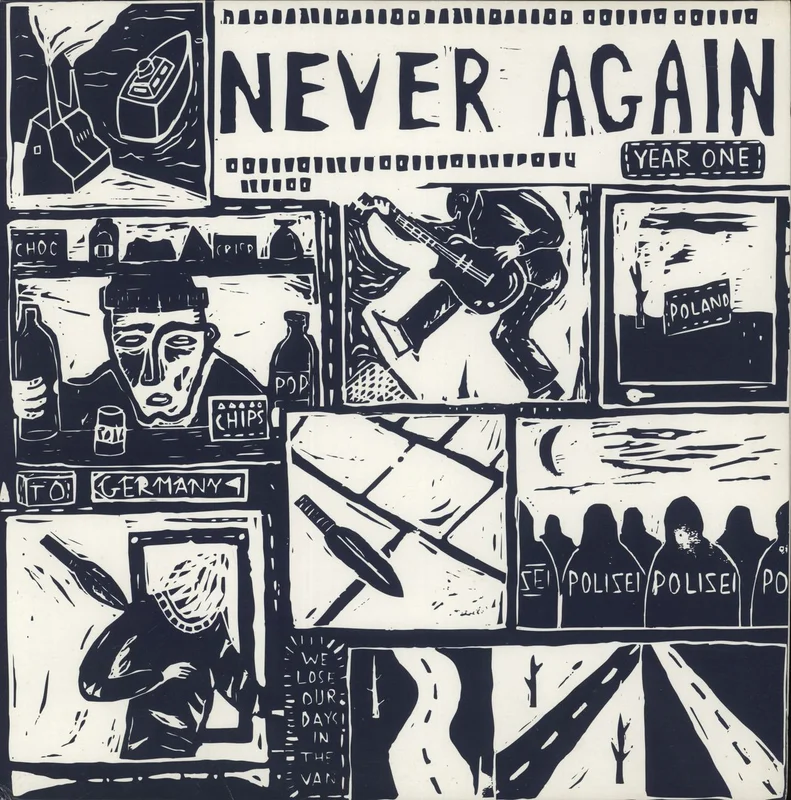Never Again Year One - Blue & White Split Vinyl UK Vinyl LP