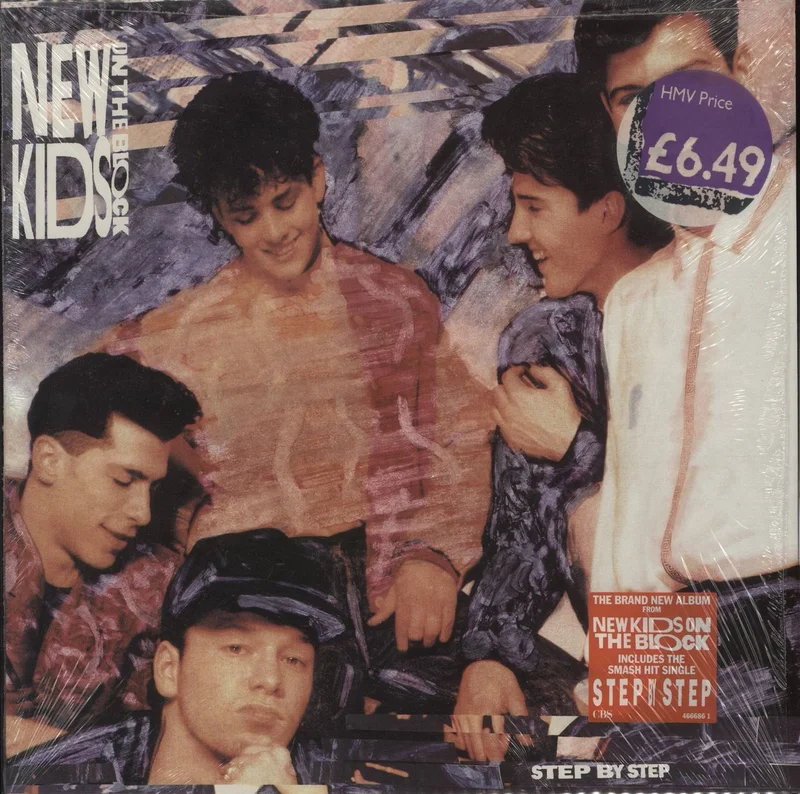 New Kids On The Block Step By Step - Hype Sticker - shrink UK Vinyl LP