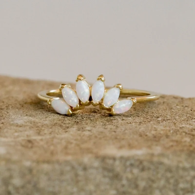 Opal Crown Ring