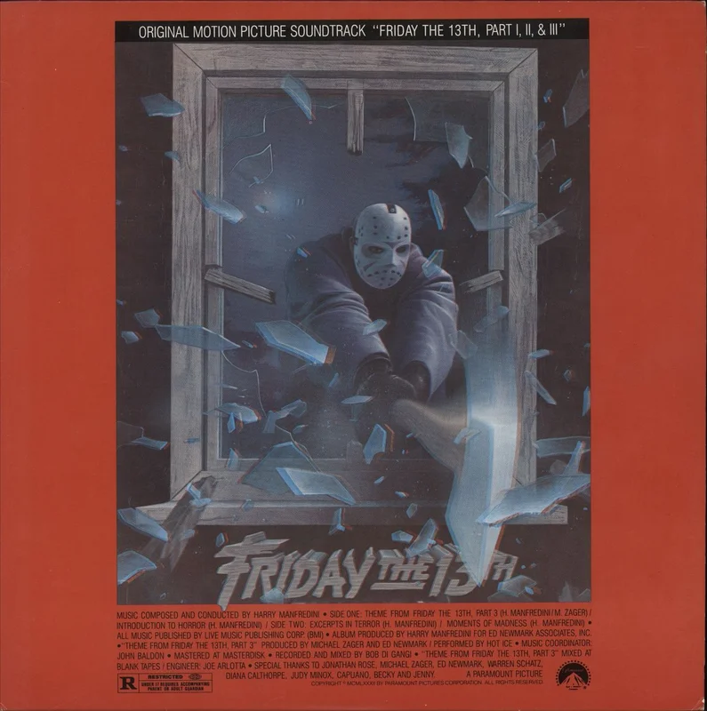 Original Soundtrack Friday The 13th, Part I, II, & III US Vinyl LP