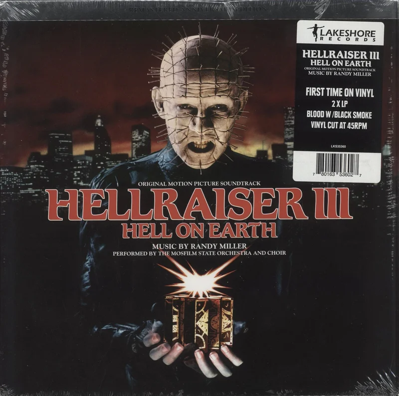 Original Soundtrack Hellraiser III: Hell On Earth - Blood w/ Black Smoke Vinyl - Sealed US 2-LP vinyl set