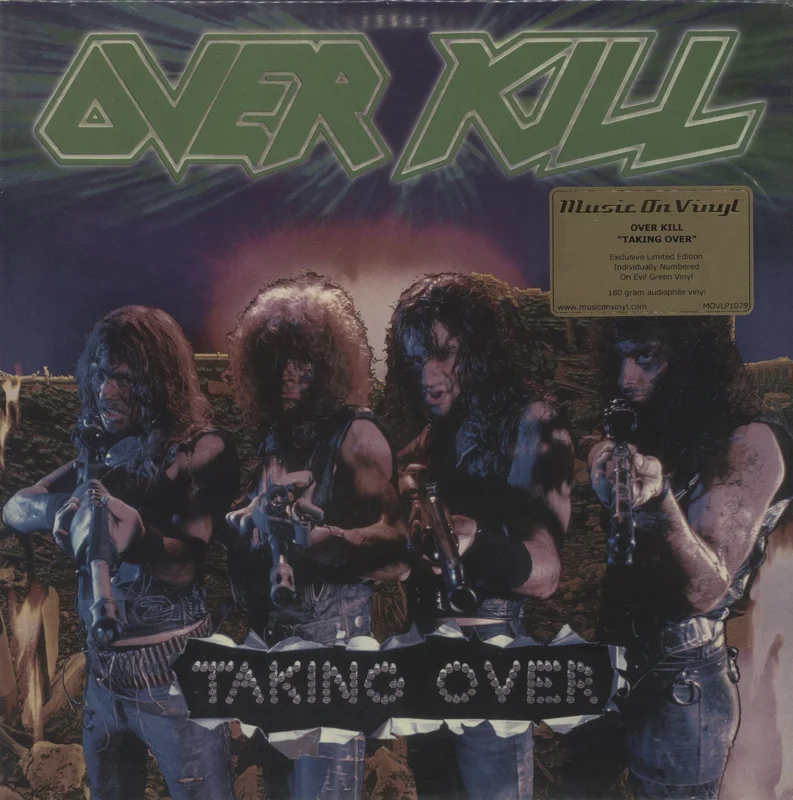 Overkill Taking Over - Evil Green - Sealed + Hype Sticker UK Vinyl LP