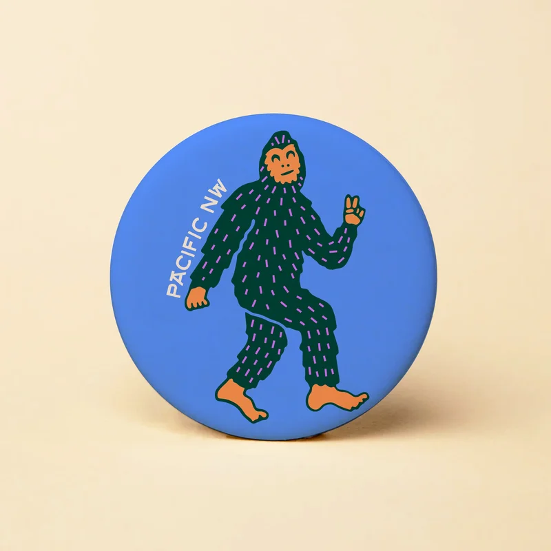 Pacific NW Bigfoot Round Magnet