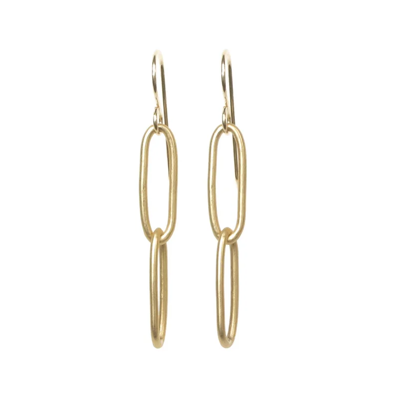 Paperclip Earrings Gold