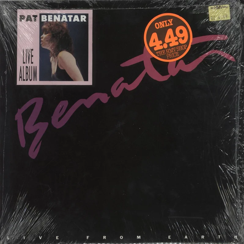 Pat Benatar Live From Earth - Sticker - Shrink UK Vinyl LP