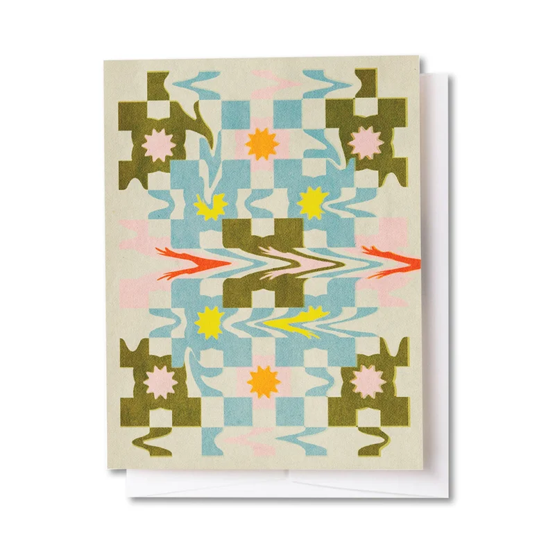 Patchwork Glitch Blank Card