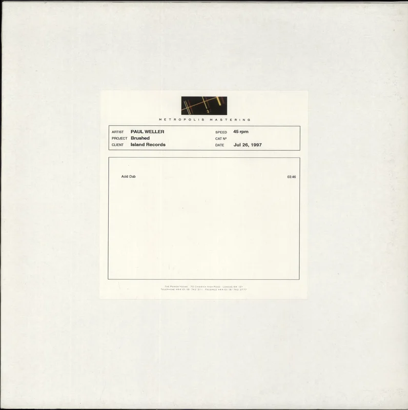 Paul Weller Brushed - Acid Dub UK Acetate