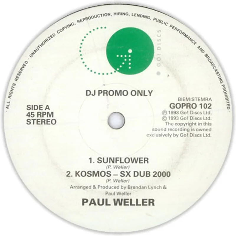 Paul Weller Sunflower UK Promo 12" vinyl