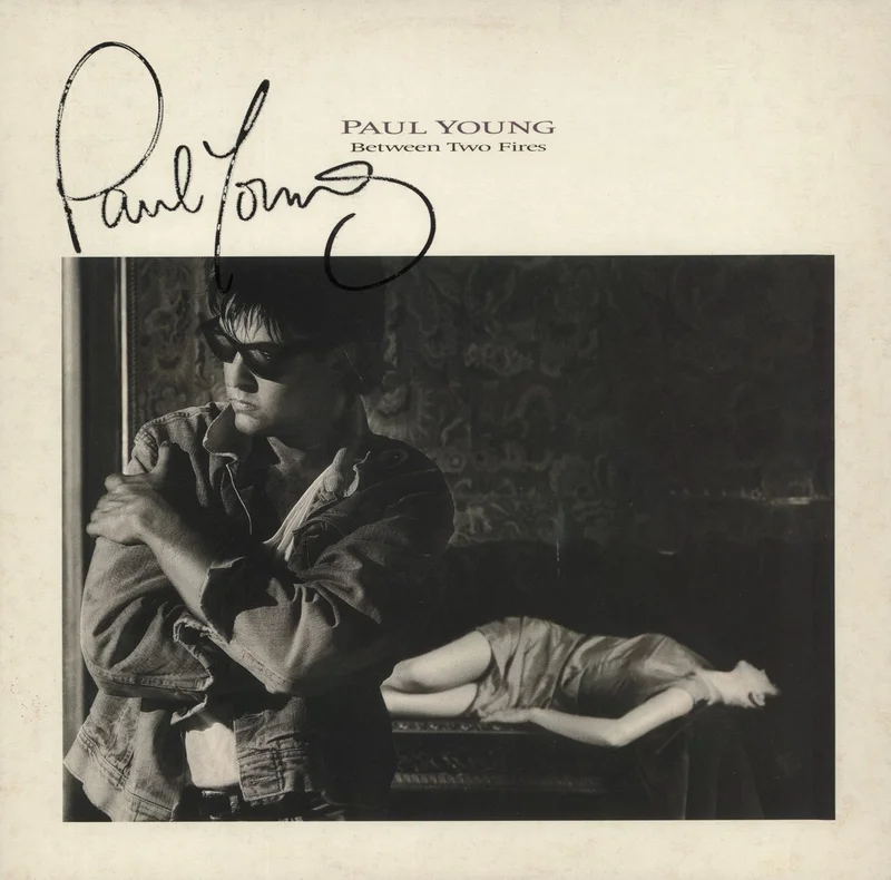 Paul Young Between Two Fires - Autographed UK Vinyl LP