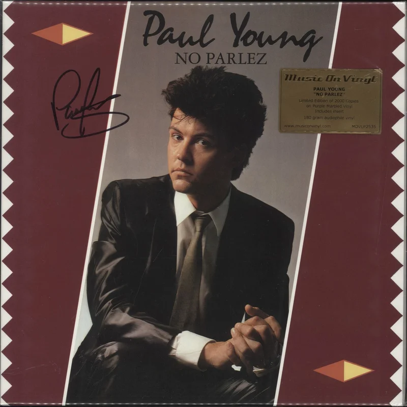 Paul Young No Parlez - 180gm Purple Marbled Vinyl - Autographed UK Vinyl LP