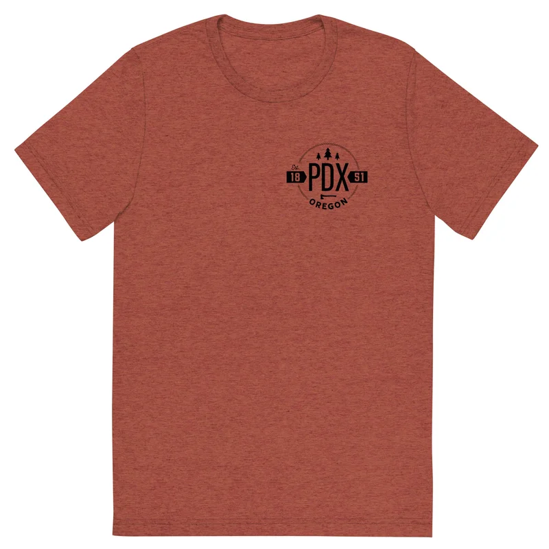 PDX Badge Unisex Shirt Clay Triblend