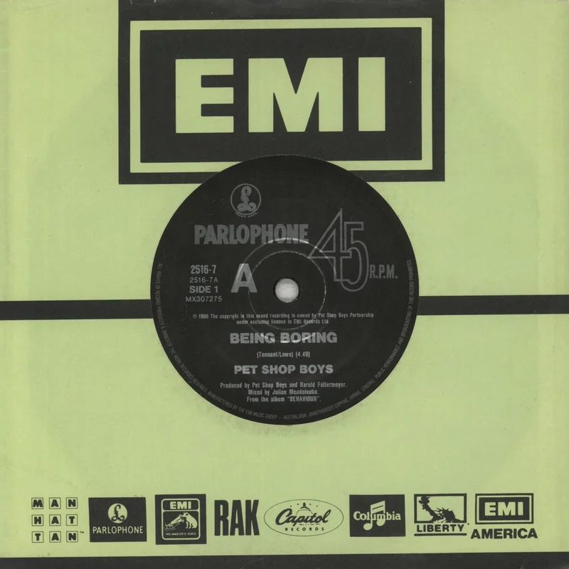 Pet Shop Boys Being Boring Australian 7" vinyl