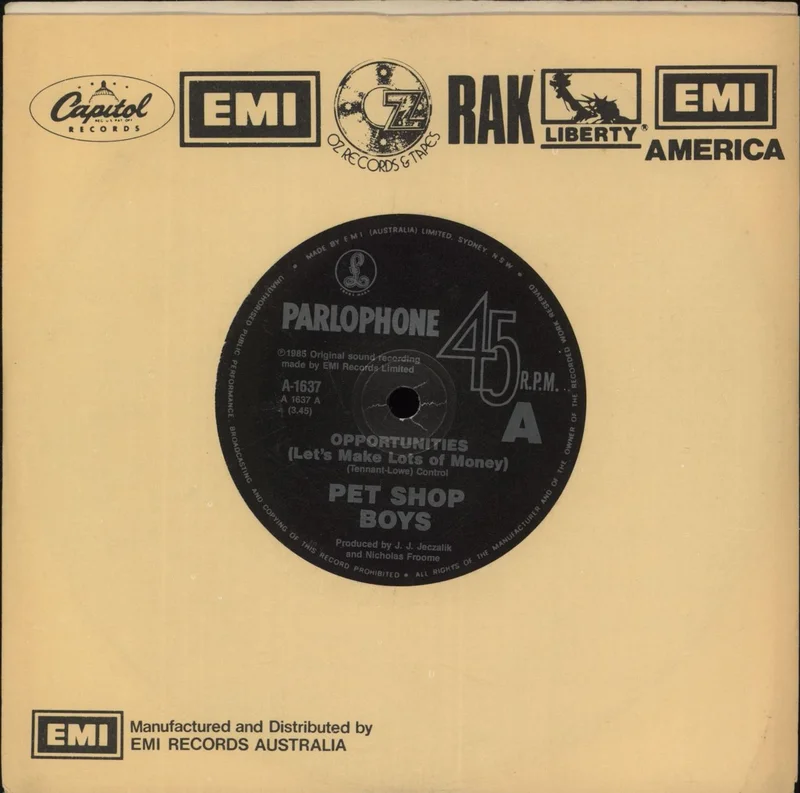 Pet Shop Boys Opportunities Australian 7" vinyl