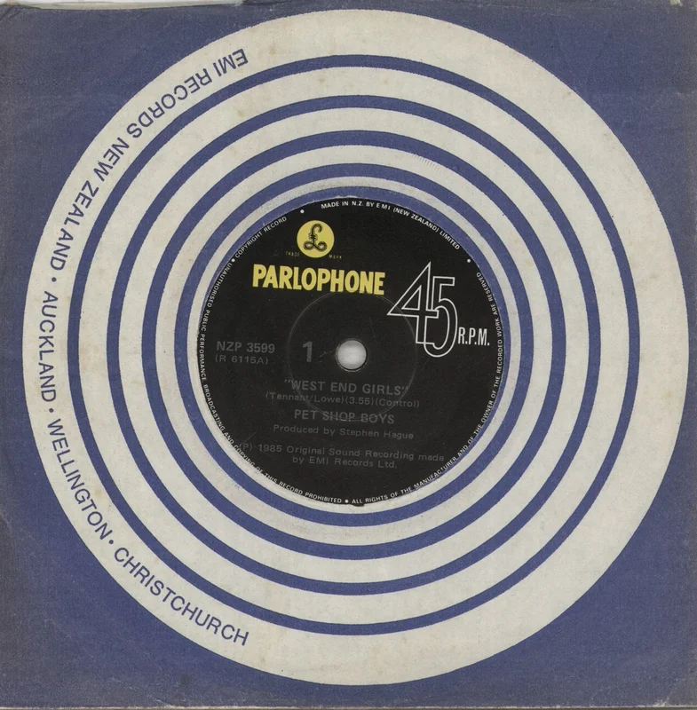 Pet Shop Boys West End Girls New Zealand 7" vinyl