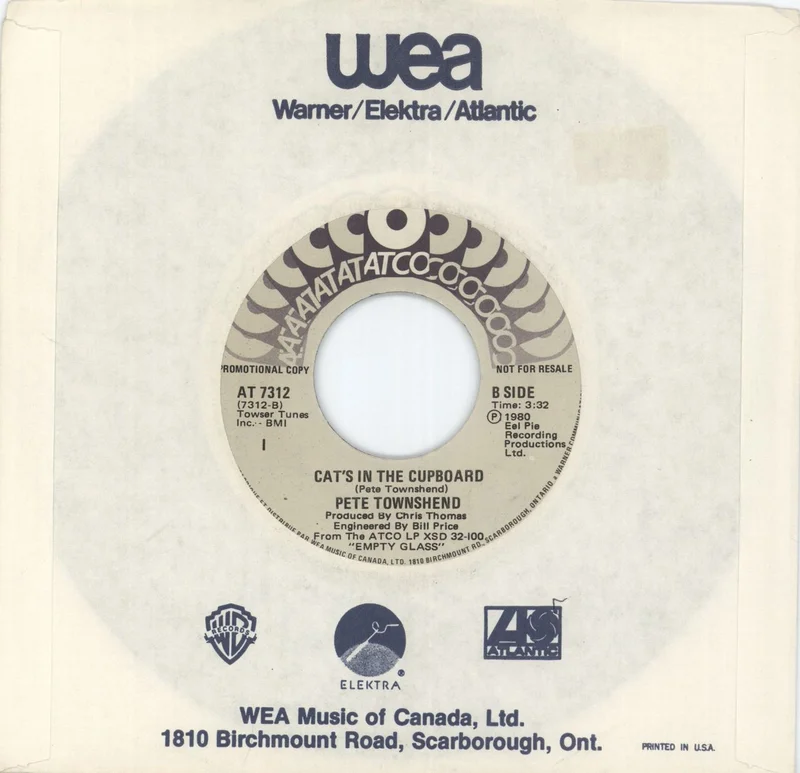 Pete Townshend A Little Is Enough Canadian Promo 7" vinyl