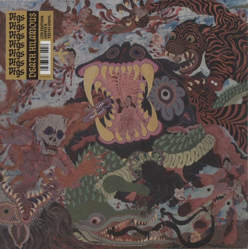 Pigs Pigs Pigs Pigs Pigs Pigs Pigs Death Hilarious - Grey & Pink Marbled 'Hippos Teeth' Vinyl - Sealed UK Vinyl LP