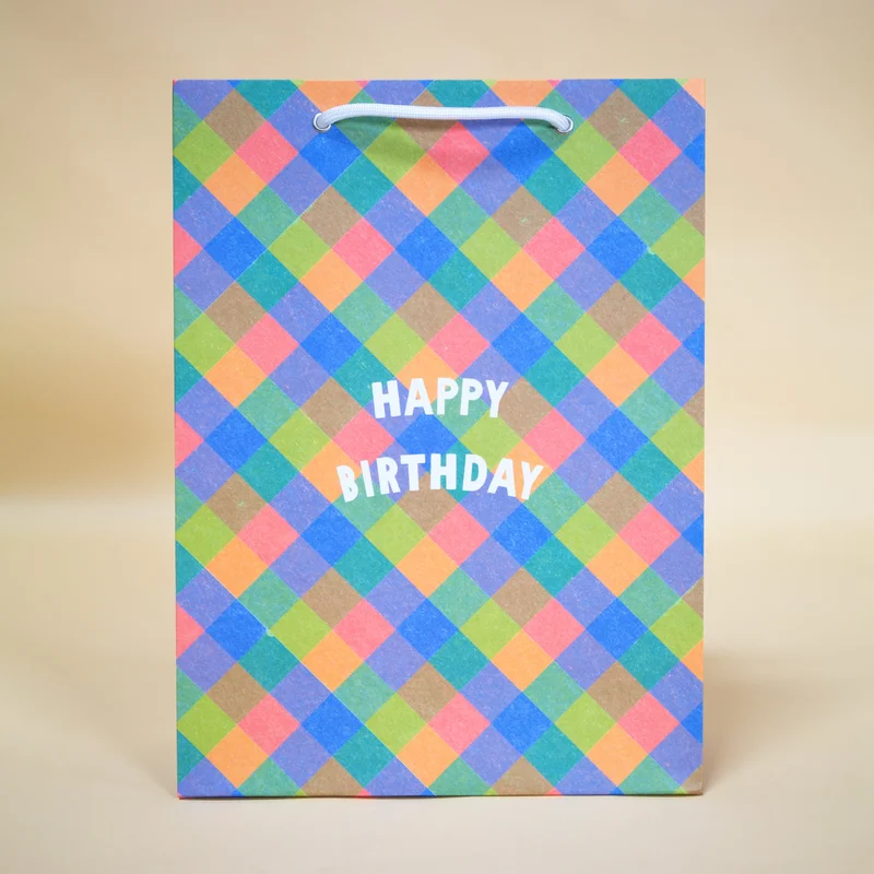 Plaid Birthday Gift Bag